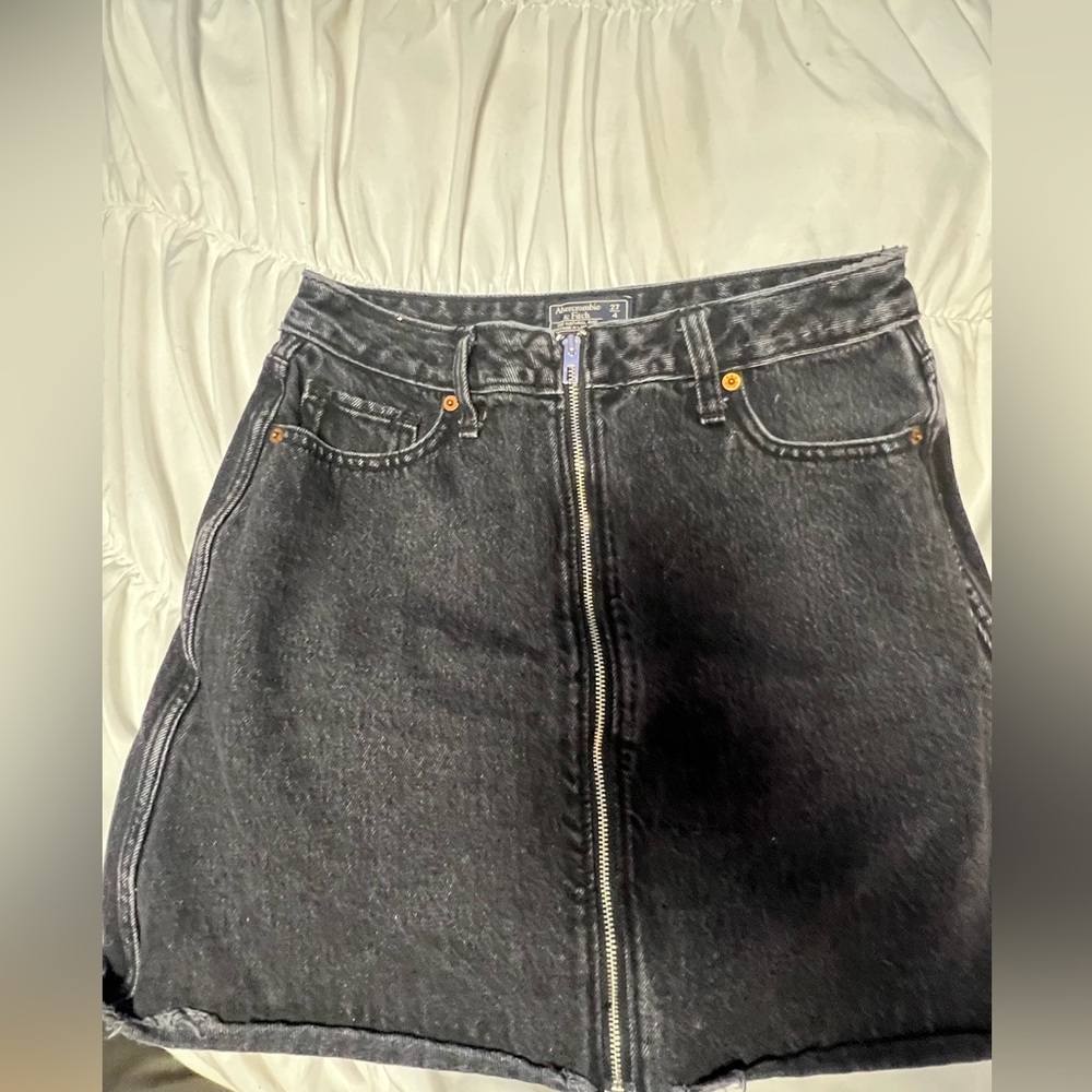 Abercrombie black denim skirt